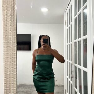 PrettyLittleThing Dark Green Mini Dress
